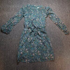 LOFT Floral Long Sleeve Dress - Sheer Arms - Size 4